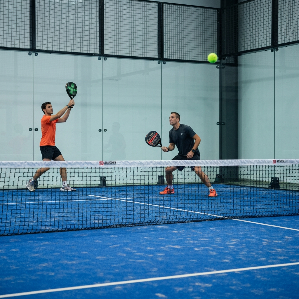 Beginnersrally op padelbaan met service
