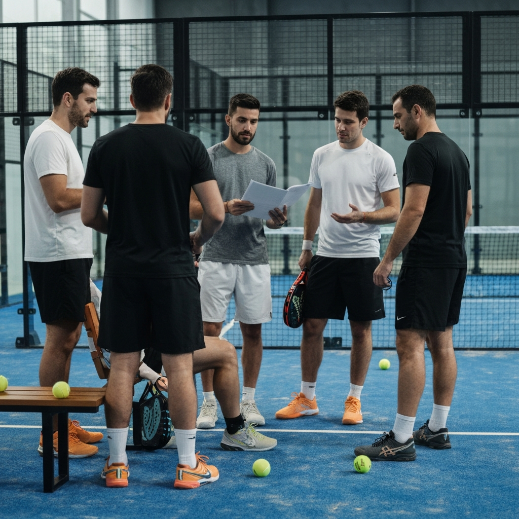 Spelers plannen samen een vaste padelavond