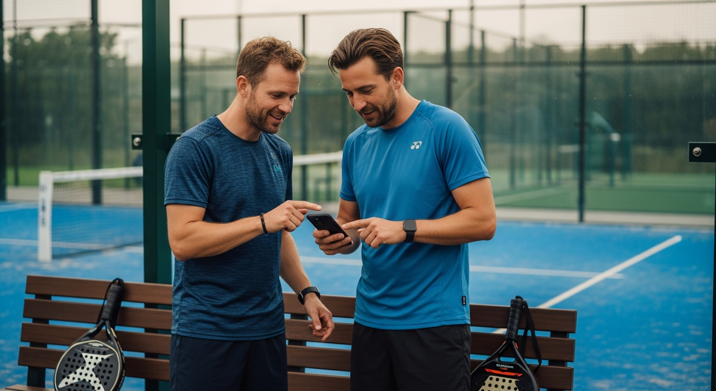 Spelers vergelijken lokaal beschikbare padelbanen op hun telefoon